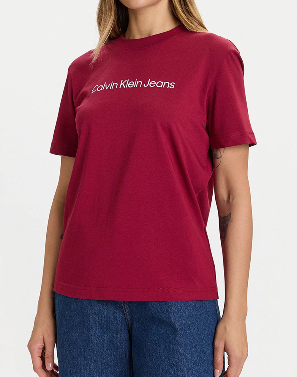 CALVIN KLEIN JEANS A- INST LOGO CLASSIC TEE SS LV047C912G-WFK DarkRed