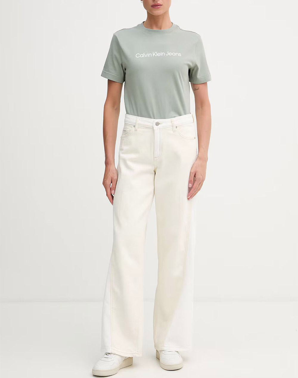 Calvin Klein Jeans A- Inst Logo Classic Tee Ss Lv047C912G-Pez Mintgreen Γυναικεία ρούχα μπλούζες Τ-Shirt Politikos Shop Πολιτικός