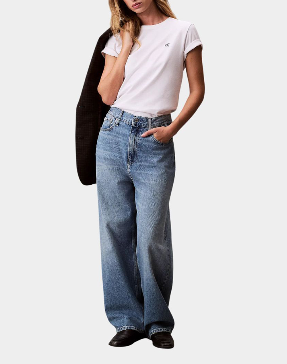 Calvin Klein Jeans Archive Jersey Crew Tee Eu Lv047B224G-Yaa White Γυναικεία ρούχα μπλούζες Τ-Shirt Politikos Shop Πολιτικός
