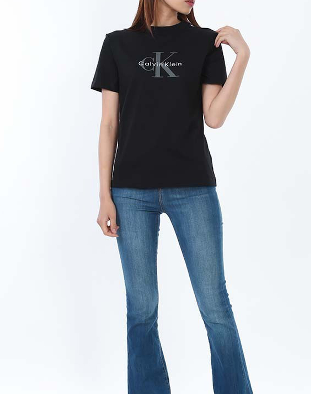 Calvin Klein Jeans Hr Ss Clssc Mnlg Cnc Lv047B865G-Ub1 Black Γυναικεία ρούχα μπλούζες Τ-Shirt Politikos Shop Πολιτικός