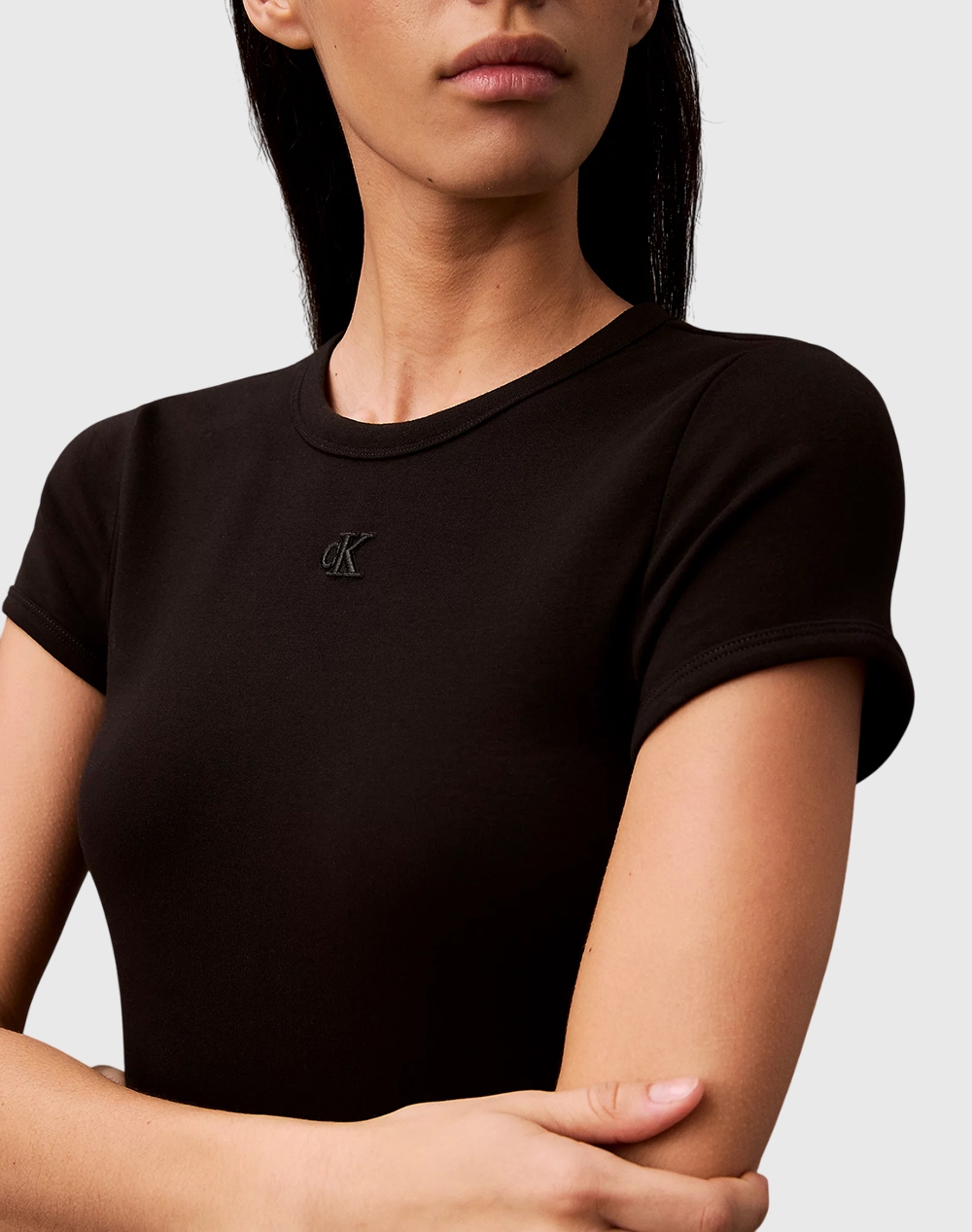 Calvin Klein Ss Co Contour 1X1 Rib Mini Dress Lv047B266G-Ub1 Black Γυναικεία ρούχα φορέματα Politikos Shop Πολιτικός