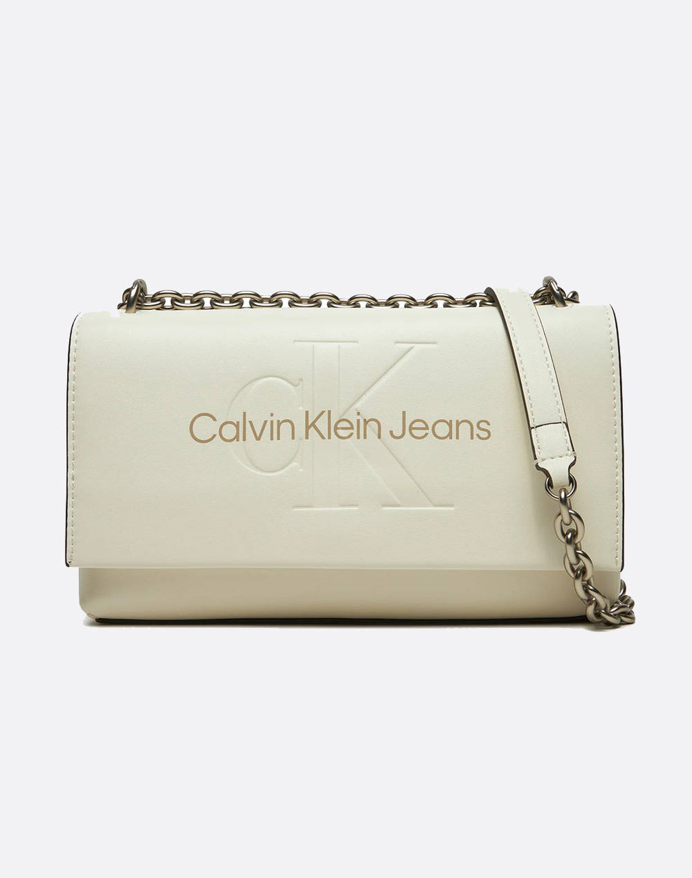 CALVIN KLEIN CALVIN KLEIN JEANS SCULPTED EW FLAP W/CHAIN25 MONO (Διαστάσεις: 25 x 16 x 6.5 εκ.) K60K612221-YAS Ecru