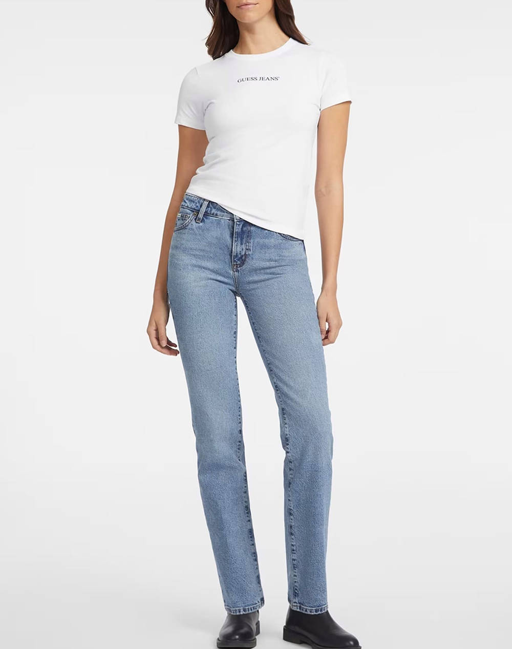 GUESS JEANS GJ SS CN SLIM LOGO PRINT TEE ΜΠΛΟΥΖΑ ΓΥΝΑΙΚΕΙΟ W4YI01J1314-G011 White φωτογραφία