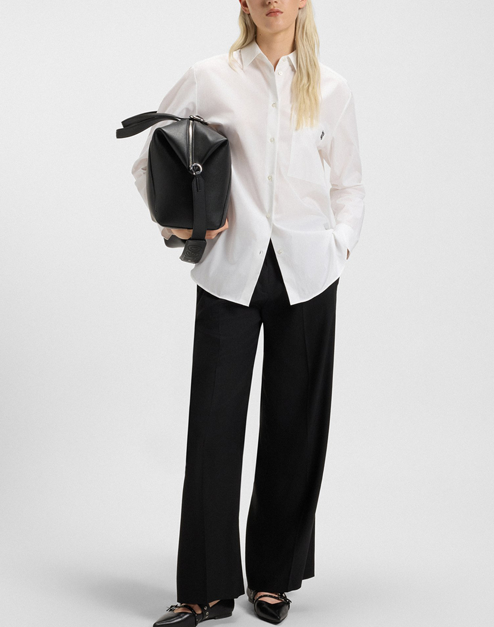 Hugo The Oversize Shirt 10251197 01 50515741-100 White Γυναικεία ρούχα πουκάμισα Politikos Shop Πολιτικός