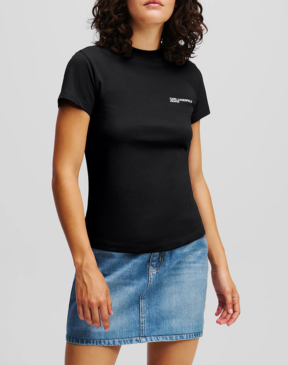 KARL LAGERFELD JEANS KLJ SLIM SS TEE A1W17004-999 Black