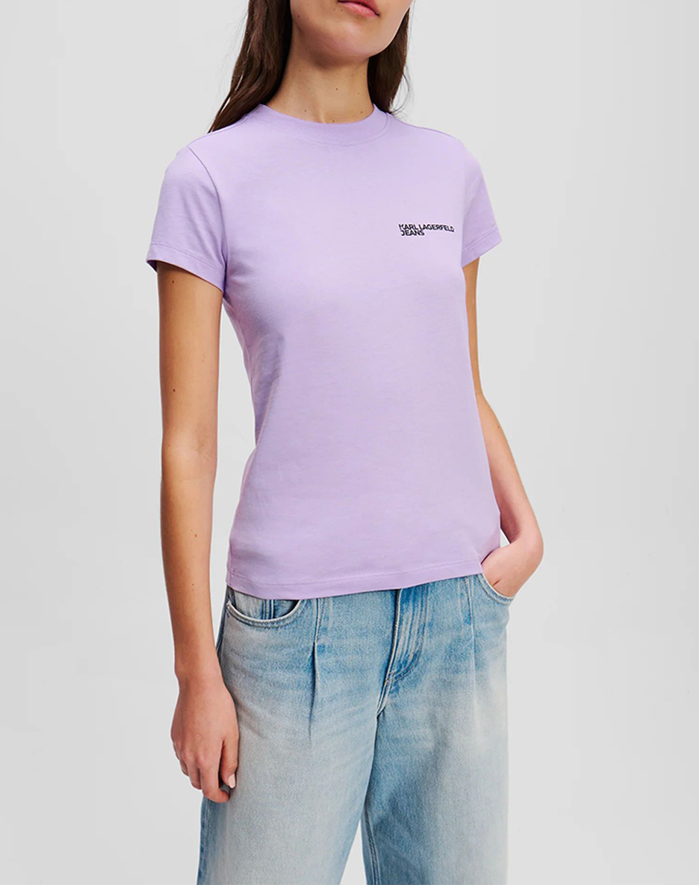 KARL LAGERFELD JEANS KLJ SLIM SS TEE A1W17004-740 Lilac