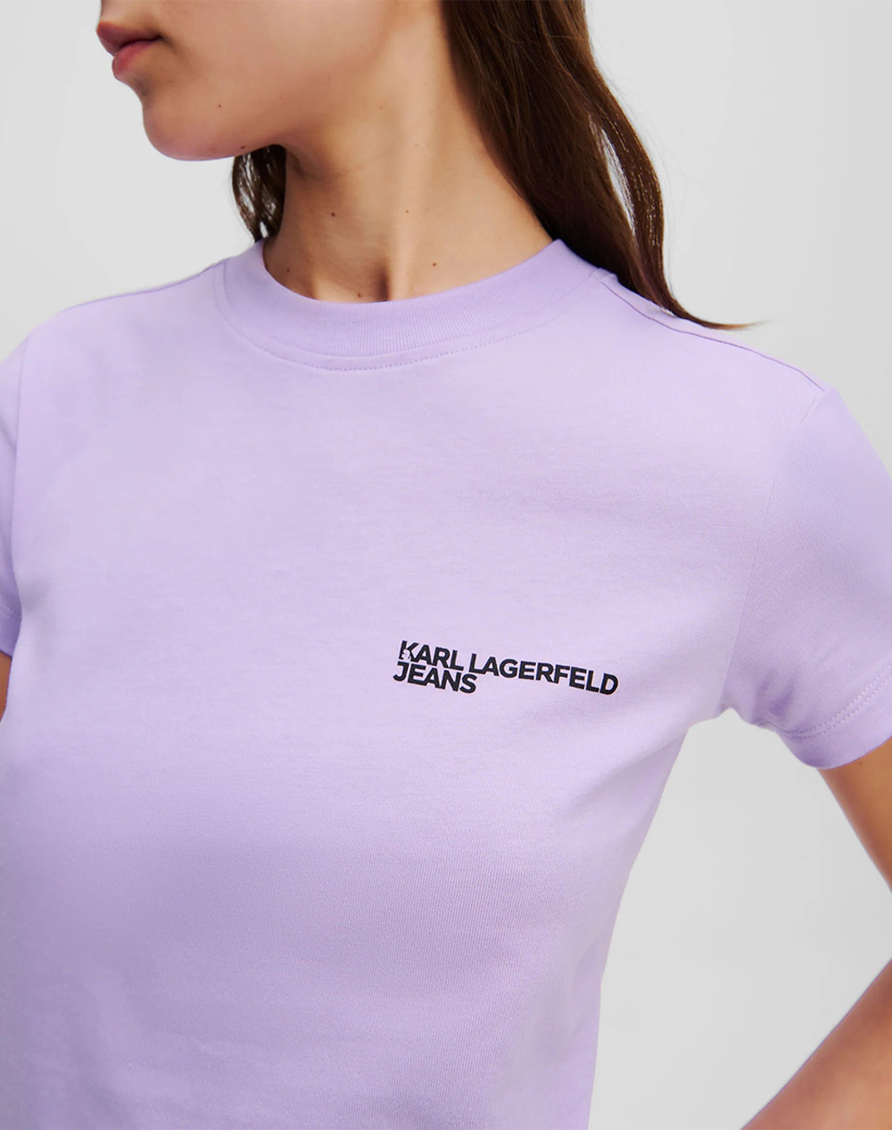 Karl Lagerfeld Jeans Klj Slim Ss Tee A1W17004-740 Lilac Γυναικεία ρούχα μπλούζες Τ-Shirt Politikos Shop Πολιτικός