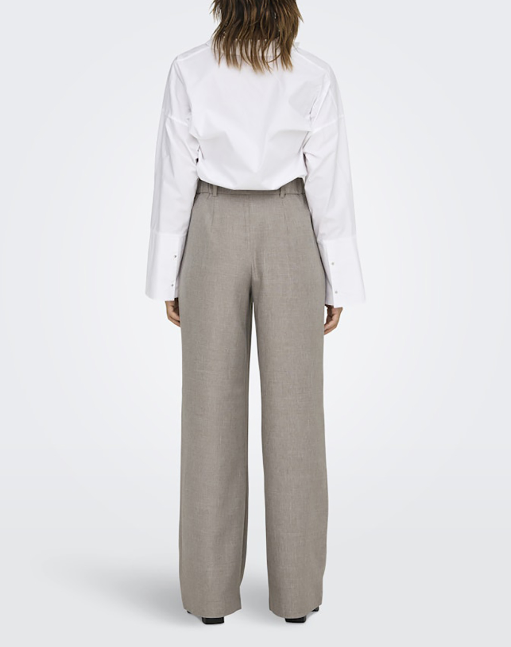 ONLY ONLY ONLLINDA HW STR MEL PANTS TLR NOOS 15336761-FungiMELANGE Gray - 2