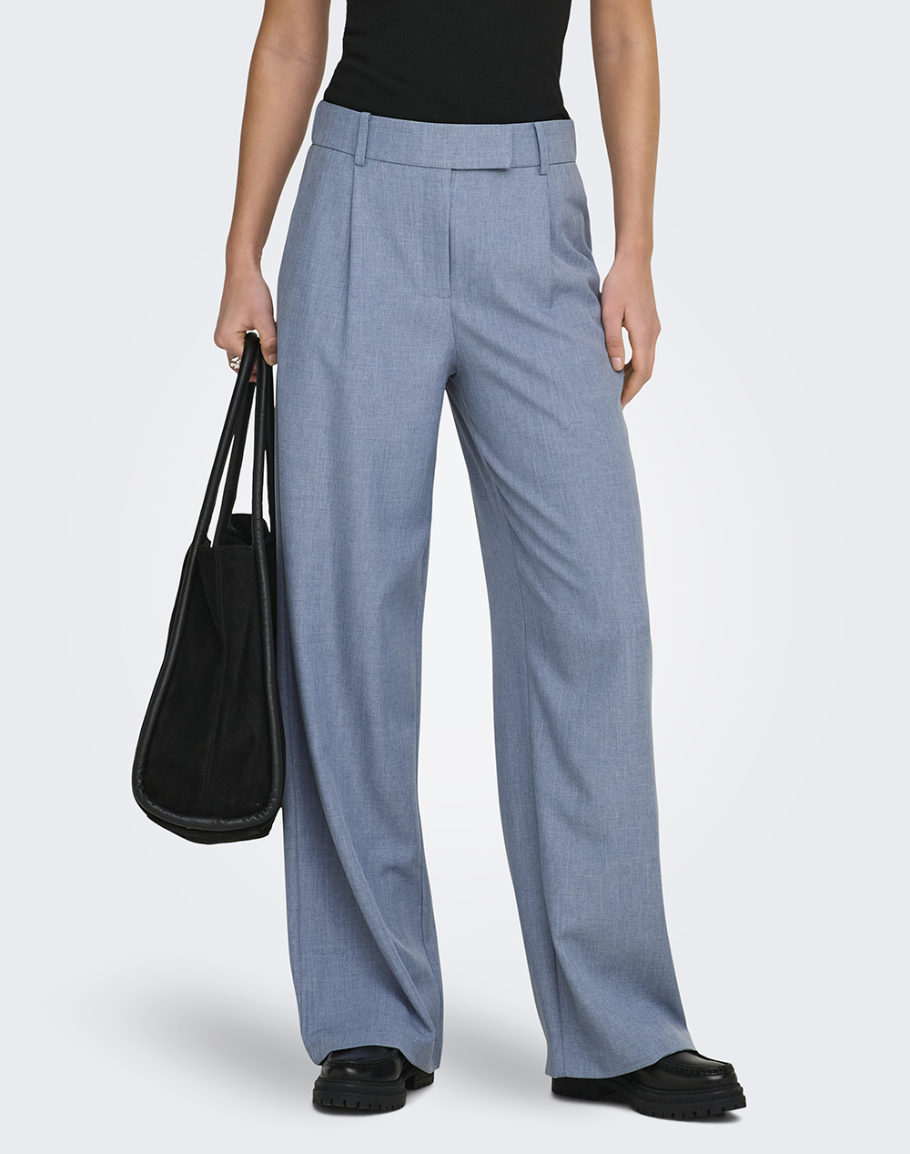 ONLY ONLLINDA HW STR MEL PANTS TLR NOOS 15336761-Vintage IndigoMELANGE LightBlue
