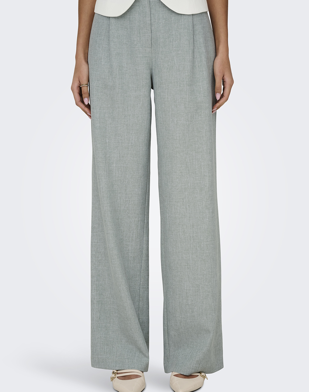 ONLY ONLLINDA HW STR MEL PANTS TLR NOOS 15336761-Lily PadMELANGE MintGreen