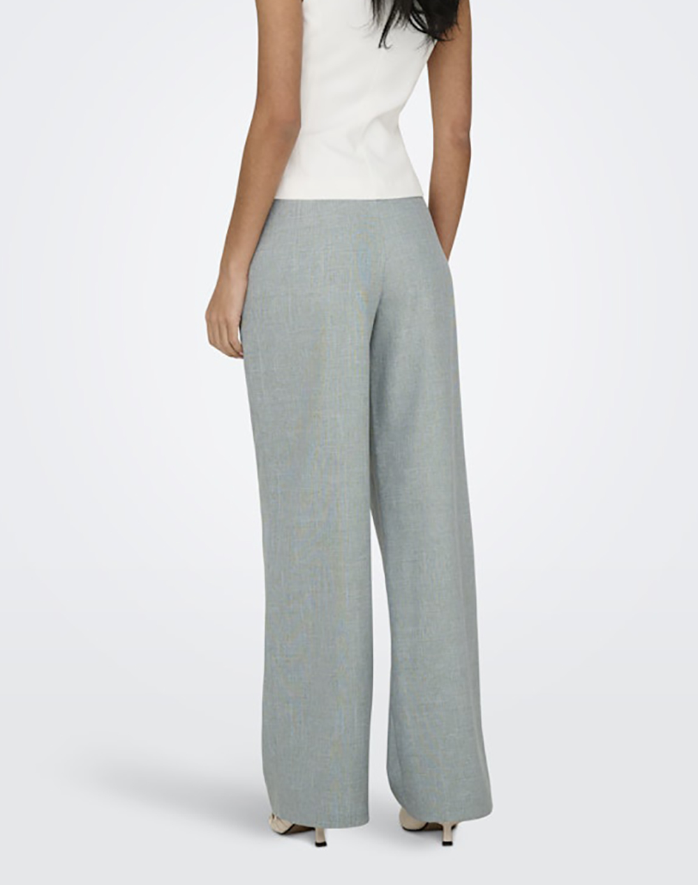 ONLY ONLY ONLLINDA HW STR MEL PANTS TLR NOOS 15336761-Lily PadMELANGE MintGreen - 2