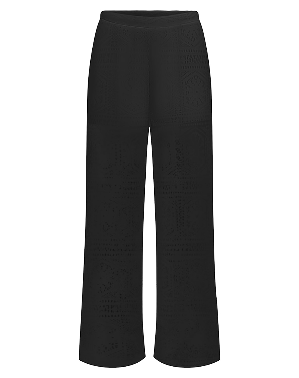 Only Onllian Lace Wide Pants Jrs Noos 15372107-Black Black Γυναικεία ρούχα παντελόνια Υφασματινα Politikos Shop Πολιτικός