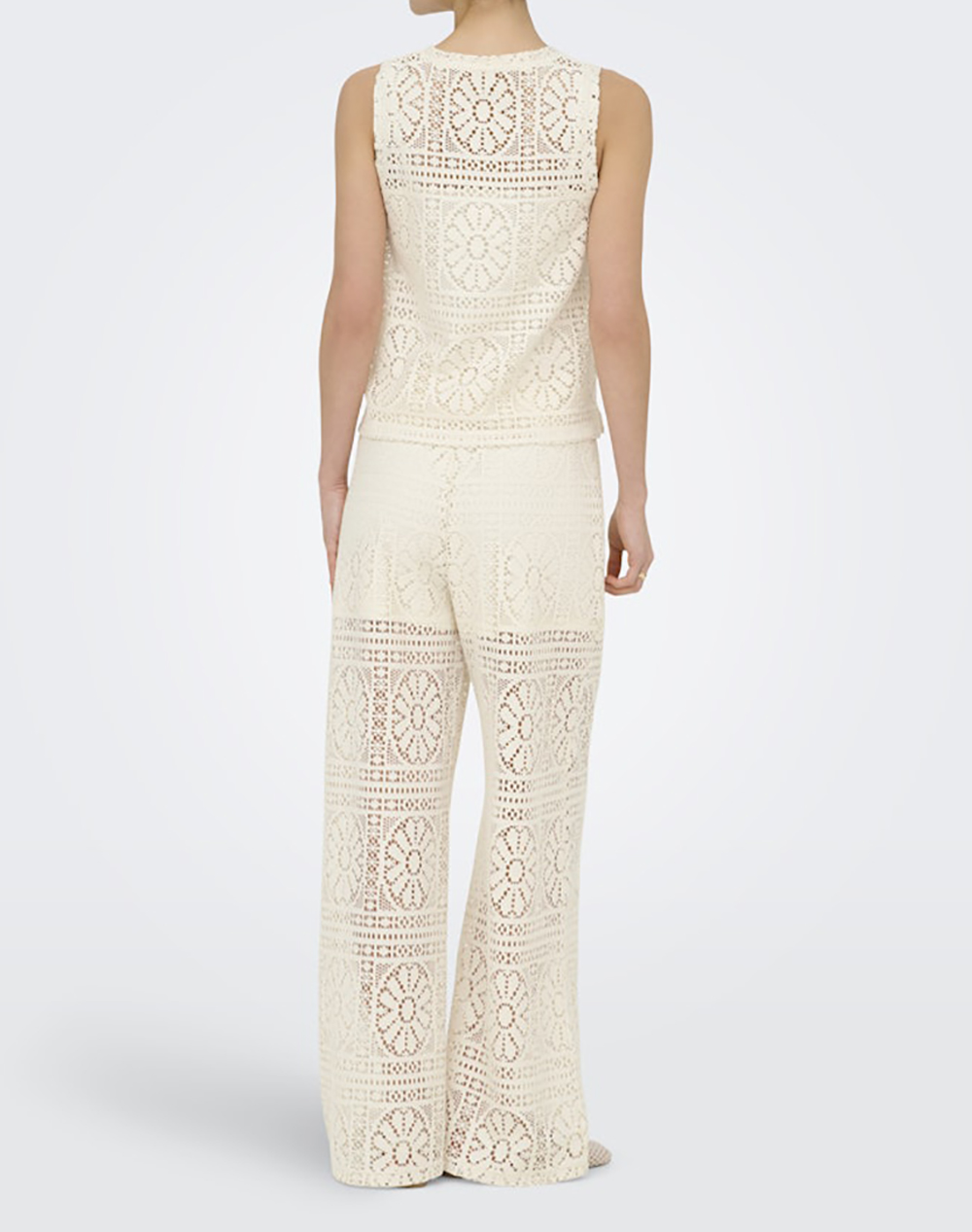 ONLY ONLY ONLLIAN LACE WIDE PANTS JRS NOOS 15372107-Birch Cream - 2
