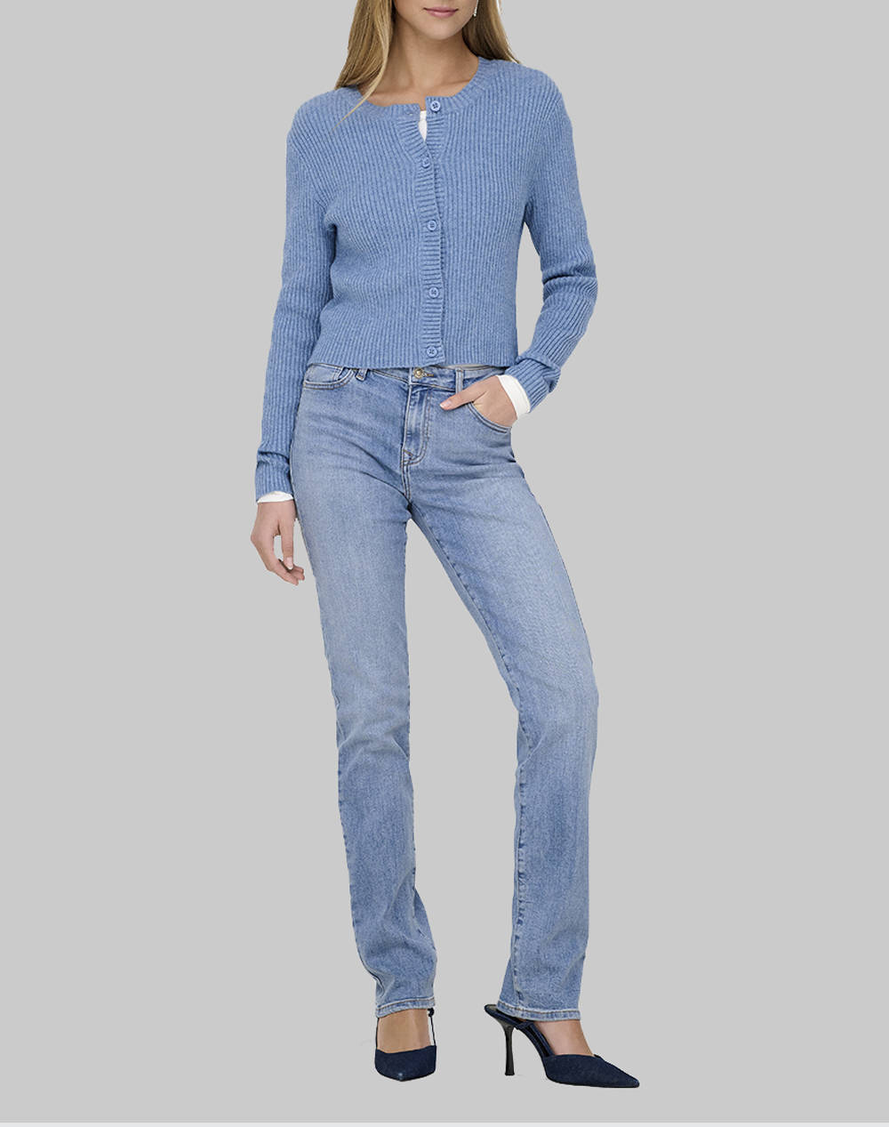 Only Onlsui Mid Slim Dnm Dia460 Noos 15335171-Light Blue Denim Denimlightblue Γυναικεία ρούχα παντελόνια Jean 5P Cargo Politikos Shop Πολιτικός