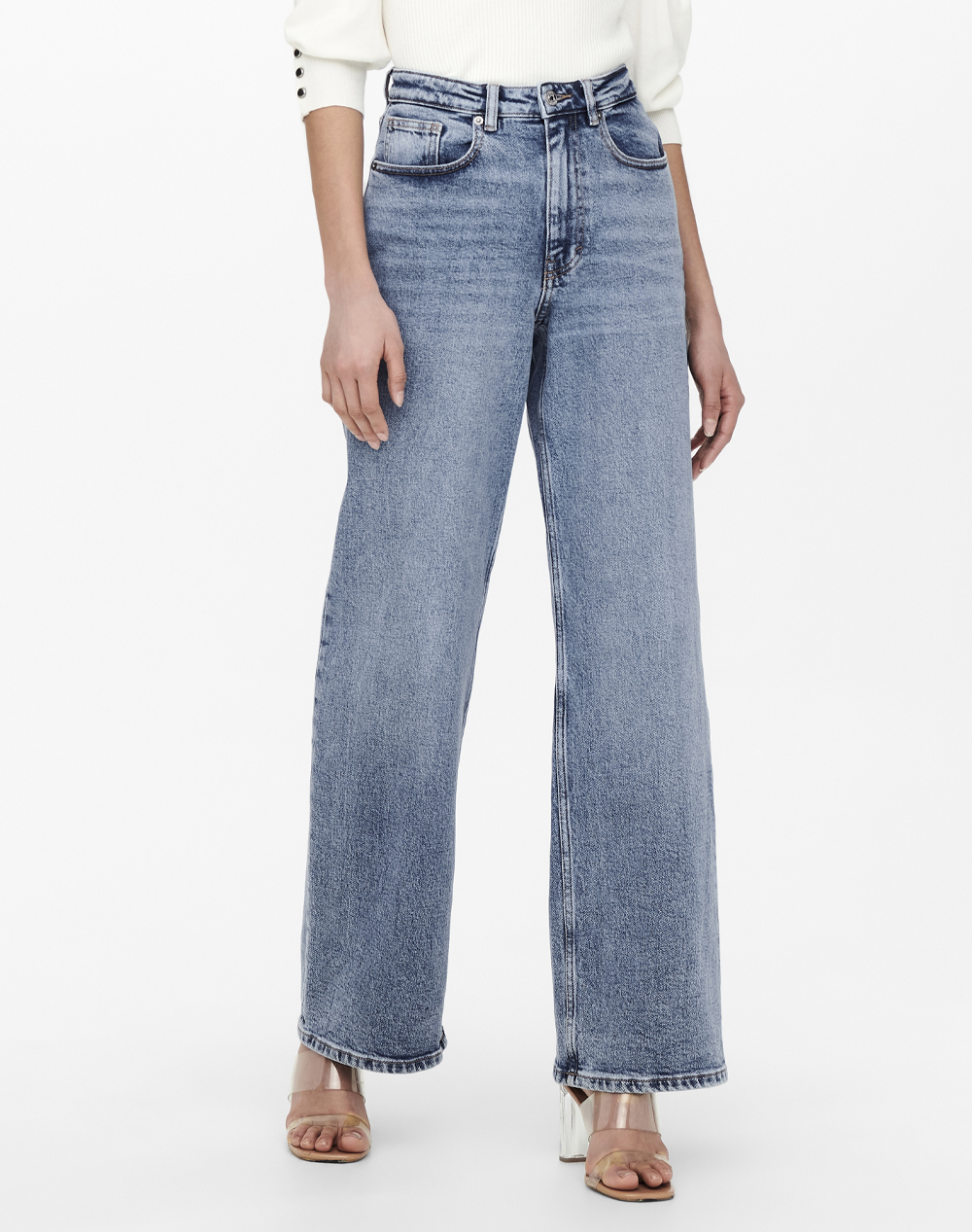 ONLY ONLJUICY HW WIDE LEG DNM REA365 NOOS 15234743-Medium Blue DenimNAS365 DenimLightBlue