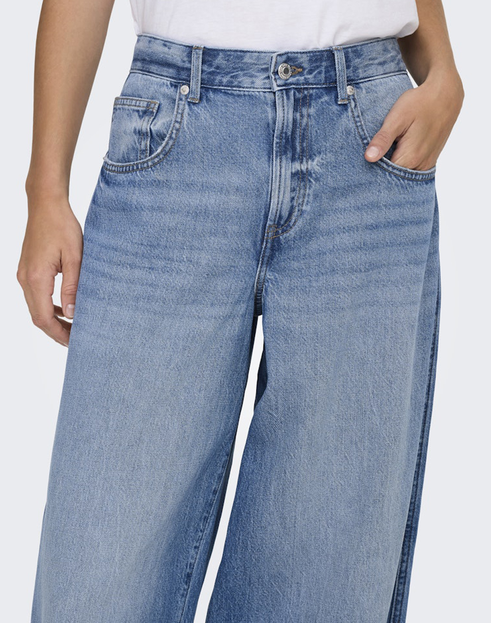 Only Onltaylor Hw Barrel Dnm Pim678 Noos 15367620-Medium Blue Denim Denimblue Γυναικεία ρούχα παντελόνια Jean 5P Cargo Politikos Shop Πολιτικός