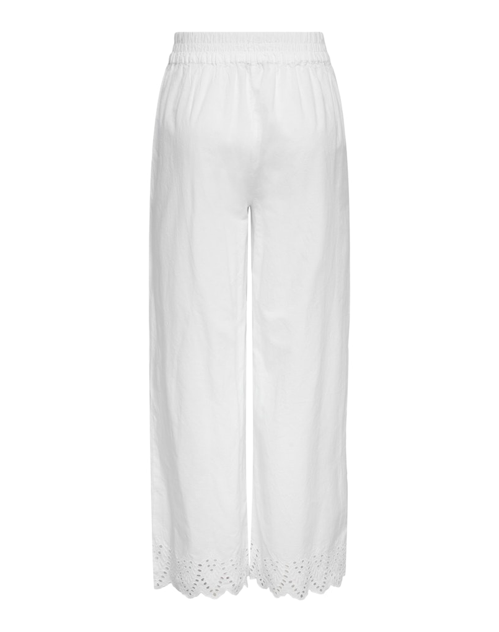 ONLY ONLY ONLPAULA TULUM EMB PULL-UP PANT NOOS WVN 15343184-Bright WhiteBRIGHTWHITEEMB White - 2