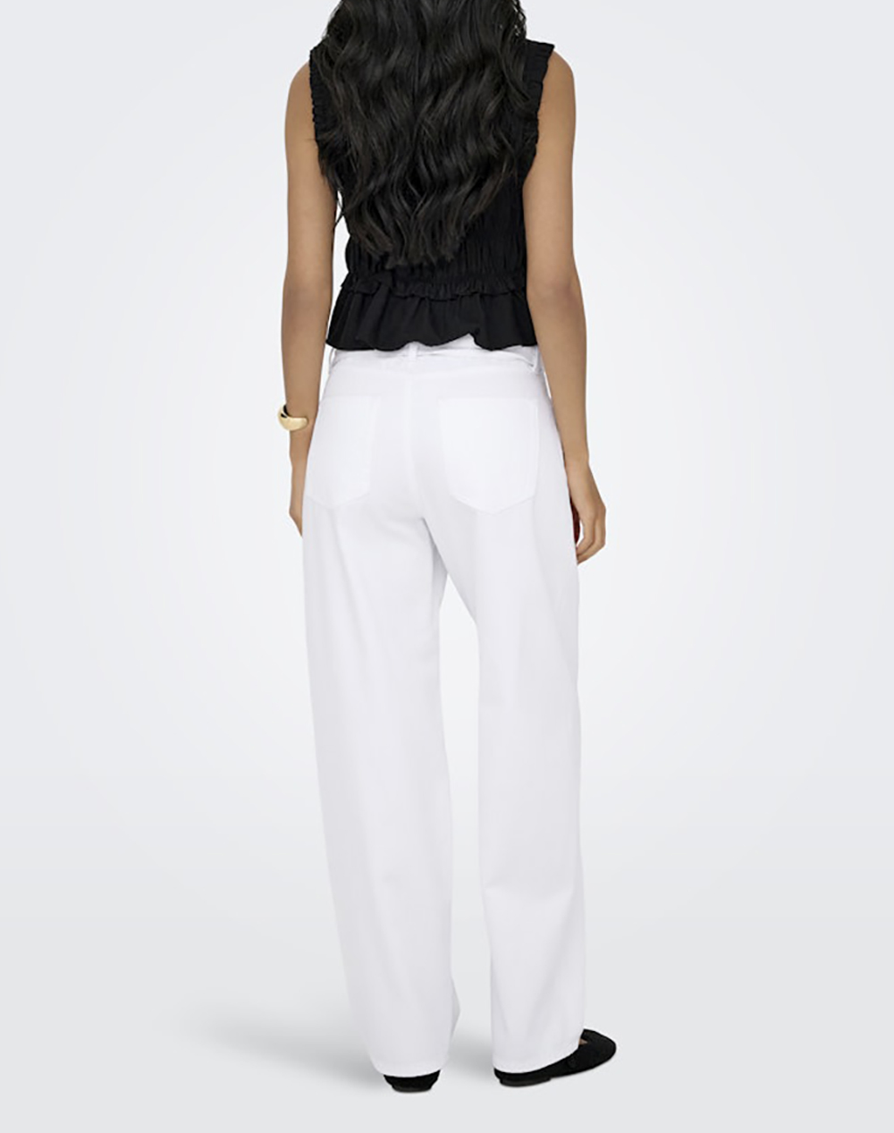 ONLY ONLY ONLGIANNA MW STRAIGHT DOT211 DNM NOOS 15363227-White Denim White - 2