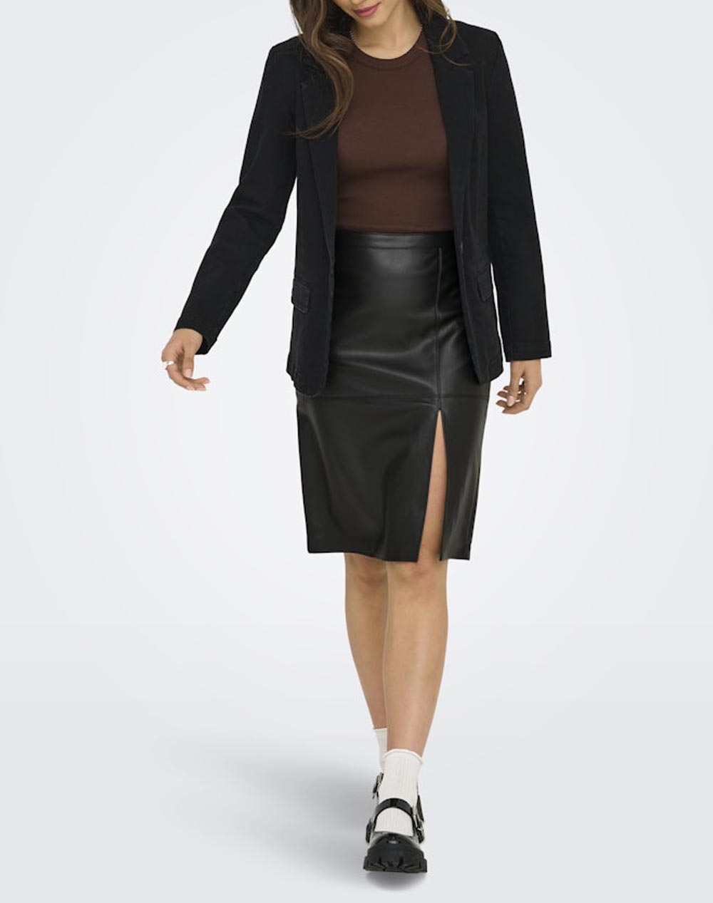 ONLY ONLY ONLOLINE FAUX LEATHER SKIRT OTW NOOS 15315998-BLACK Black - 3