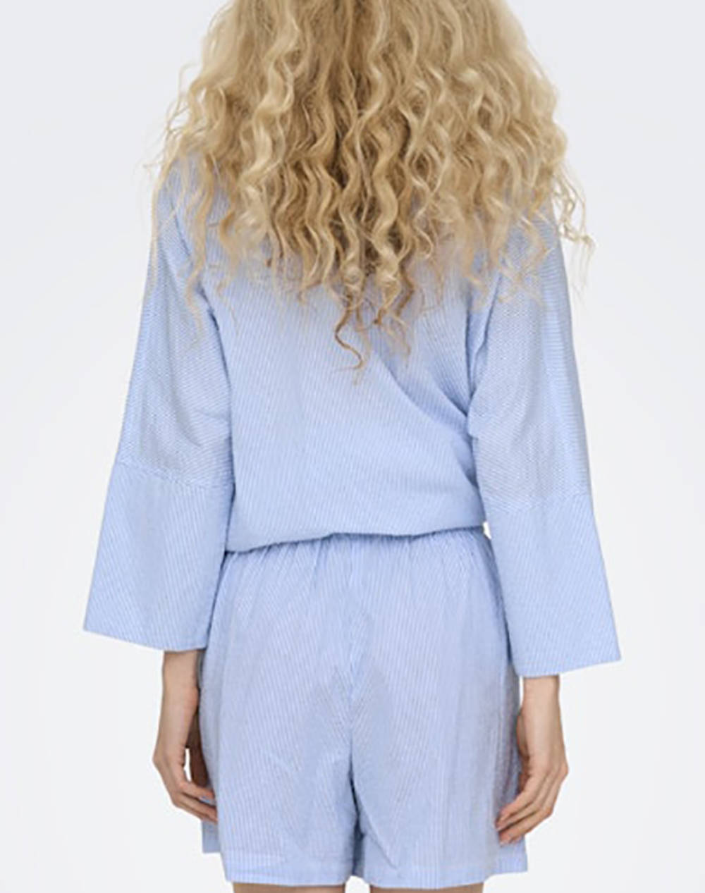 ONLY ONLAUGUSTA SHORTS WVN NOOS 15347659-Cloud DancerBLUESTRIPES LightBlue φωτογραφία