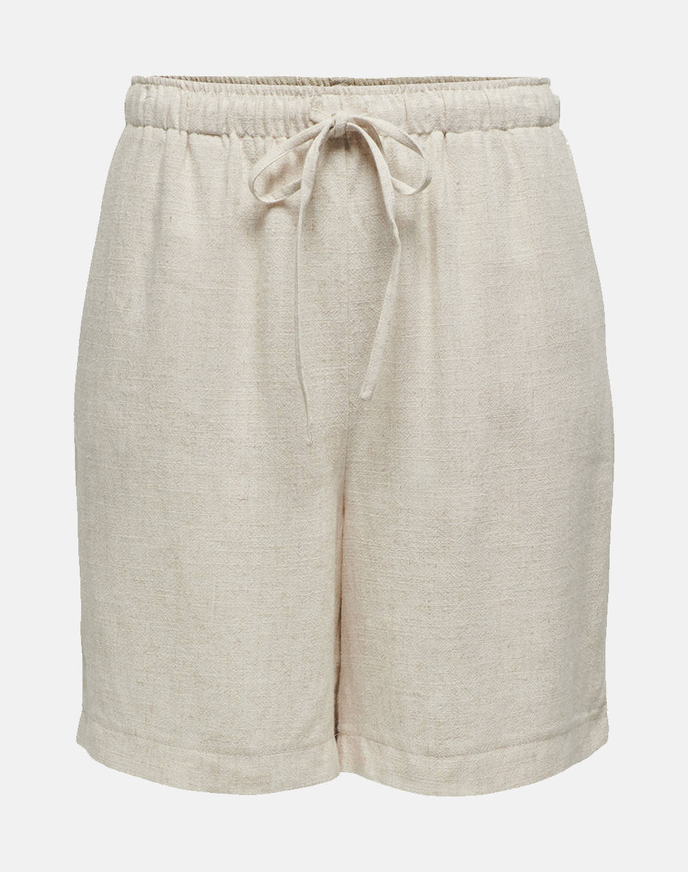 ONLY ONLY ONLSIESTA MW PULL-UP LIN BL SHORTS NOOS 15333032-Moonbeam Biege