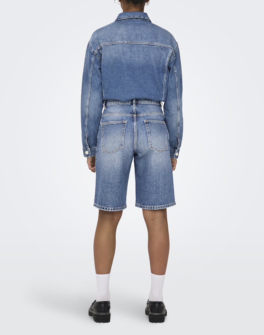 ONLY ONLY ONLMATE REG BAGGY LONG SHORTS DNM NOOS 15340976-Medium Blue Denim DenimBlue - 2