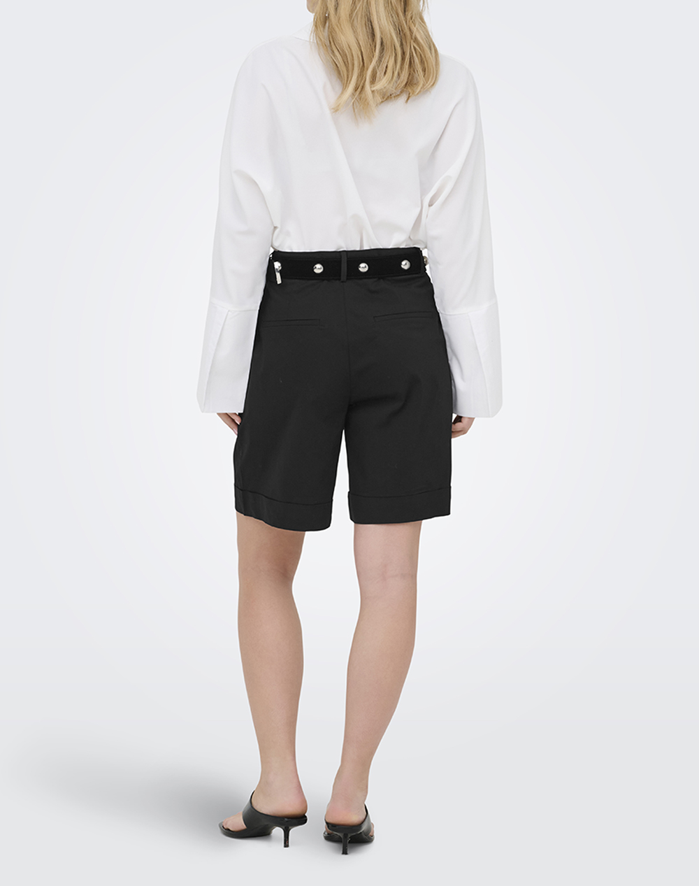 ONLY ONLY ONLROSALIE HW BERMUDA SHORTS PNT NOOS 15328121-BLACK Black - 2