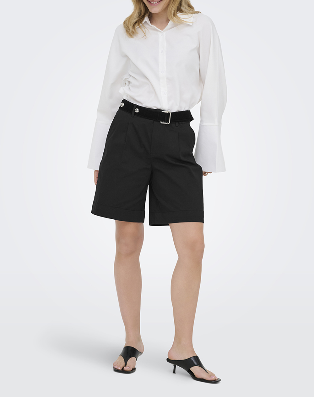Only Onlrosalie Hw Bermuda Shorts Pnt Noos 15328121-Black Black Γυναικεία ρούχα Σορτς Βερμουδες Politikos Shop Πολιτικός