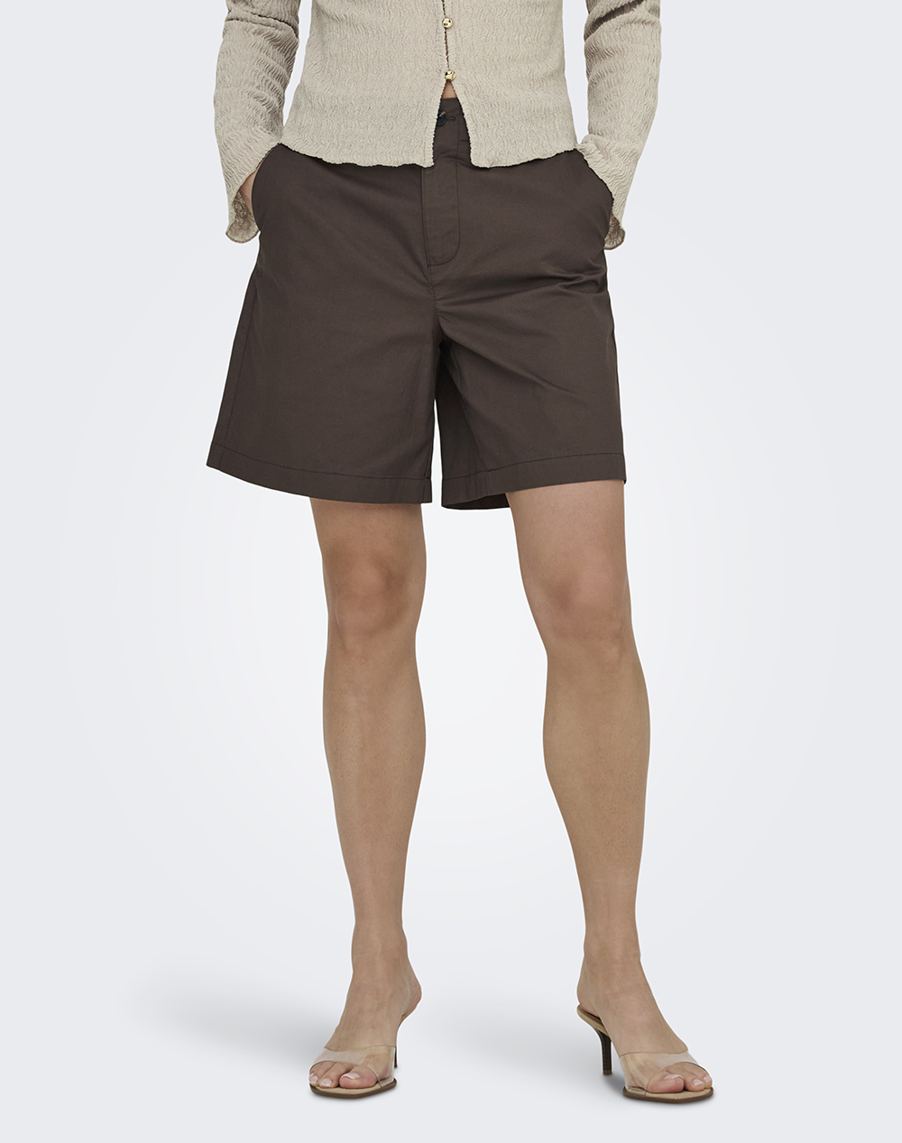 Only Onlzora Mw Bermuda Shorts Pnt Noos 15344538-Shopping Bag Chocolate Γυναικεία ρούχα Σορτς Βερμουδες Politikos Shop Πολιτικός