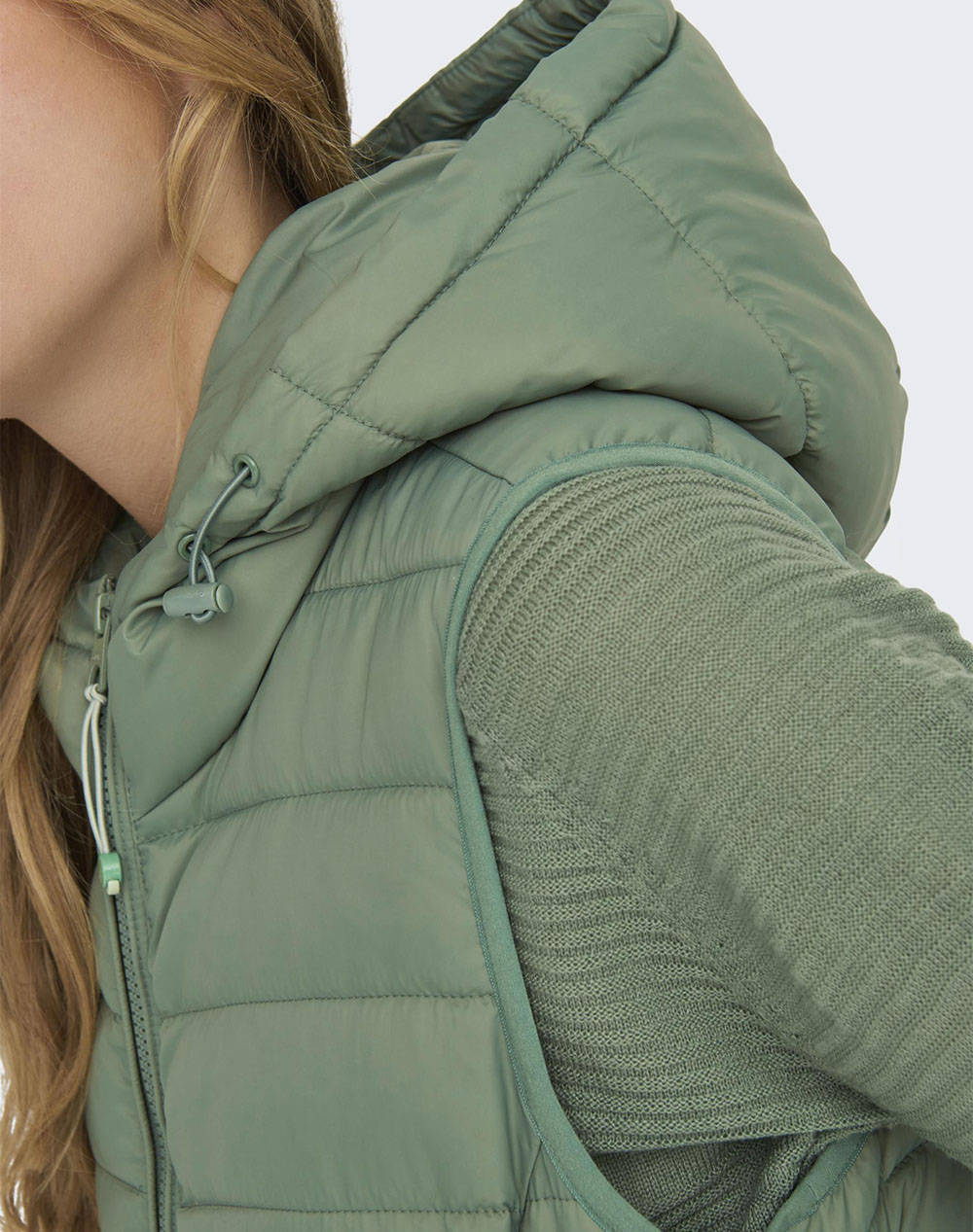 ONLY ΜΠΟΥΦΑΝ ONLNEWTAHOE HOOD WAISTCOAT OTW NOOS 15205760-Hedge Green Green φωτογραφία