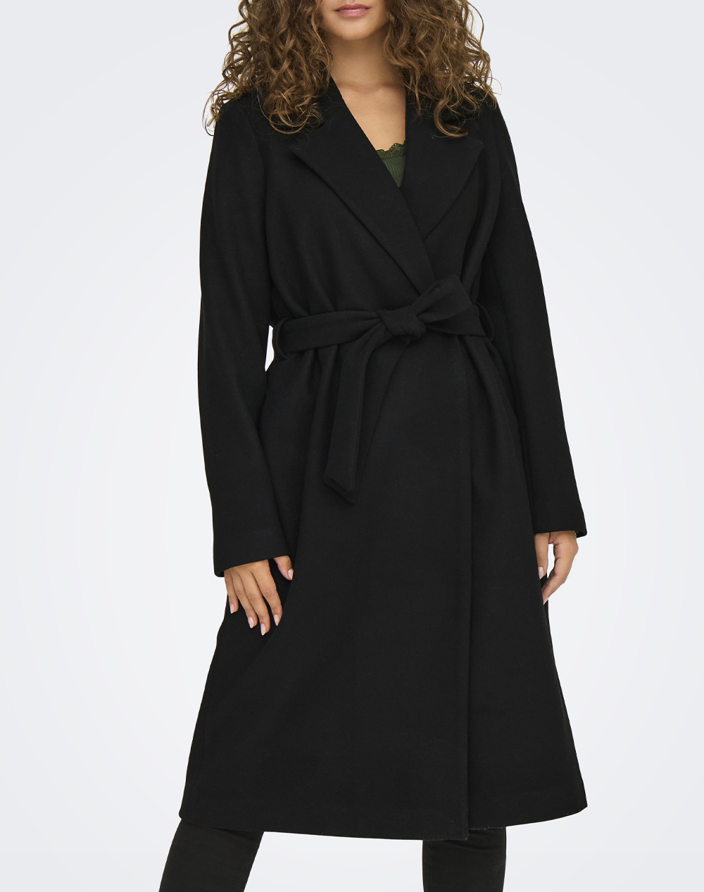 ONLY ONLALVILDA LIFE WRAP COAT OTW NOOS 15314362-BlackSOLID Black