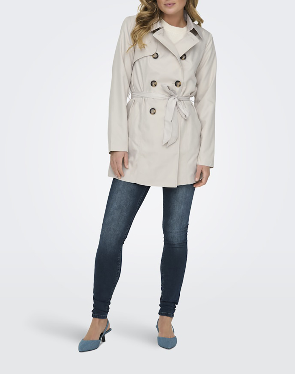 ONLY ONLVALERIE TRENCHCOAT OTW NOOS 15191821-Moonbeam OffWhite φωτογραφία