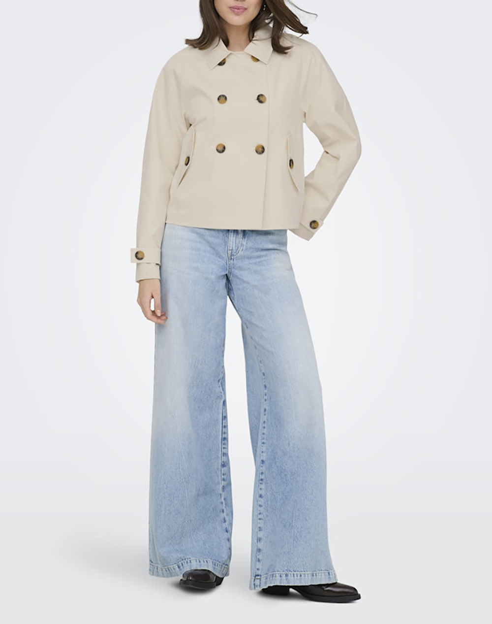 ONLY ONLAPRIL LIFE SHORT TRENCHCOAT OTW NOOS 15274982-Birch Biege φωτογραφία