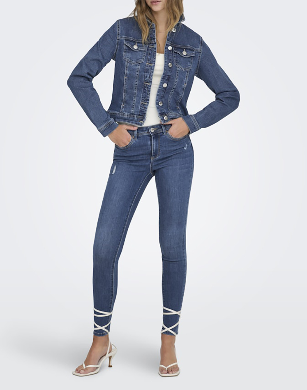 Only Onlwonder Dnm Jacket Noos 15243147-Medium Blue Denim Denimblue Γυναικεία ρούχα Πανωφορια μπουφάν Politikos Shop Πολιτικός