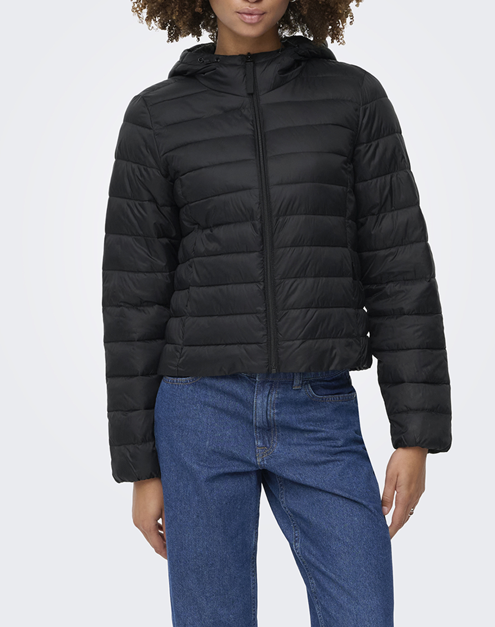 ONLY ONLTAHIA LW QUILTED HOOD JKT NOOS OTW 15352020-BLACK Black