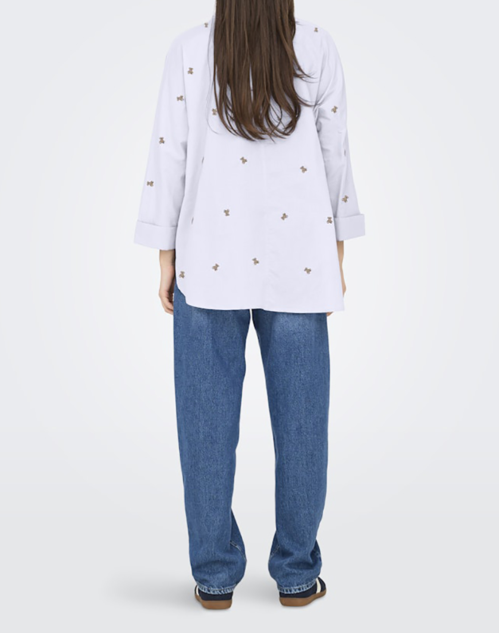 ONLY ONLY ONLNEW LINA GRACE LS EMB SHIRT NOOS WVN 15283743-Bright WhiteLIGHTTEDDY OffWhite - 2