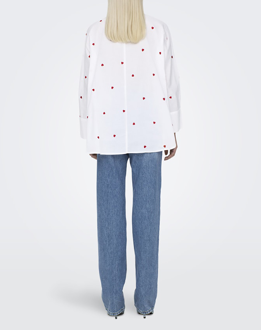 ONLY ONLY ONLNEW LINA GRACE LS EMB SHIRT NOOS WVN 15283743-Bright WhiteHeart White - 2