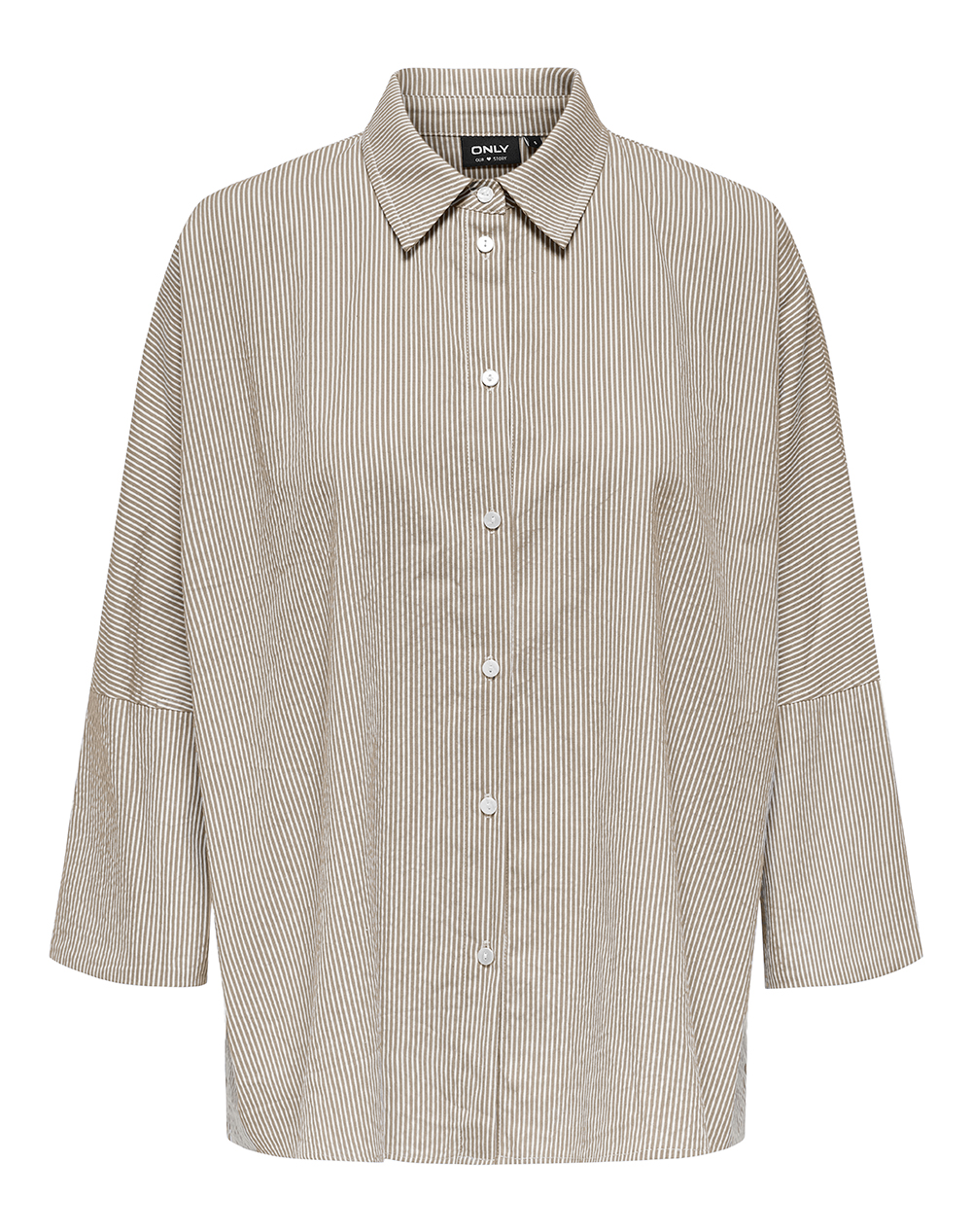 ONLY ONLAUGUSTA SHIRT WVN NOOS 15347661-Feather GrayCLOUDDANCER LightGray