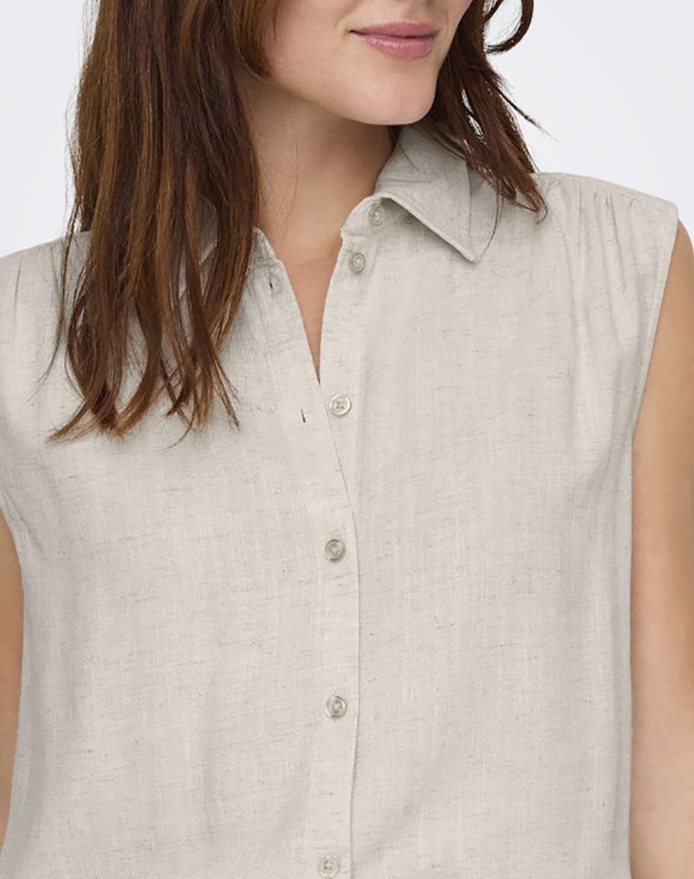 Only Onlsiesta S L Linen Bl Shirt Pnt Noos 15367416-Moonbeam Biege Γυναικεία ρούχα πουκάμισα Politikos Shop Πολιτικός