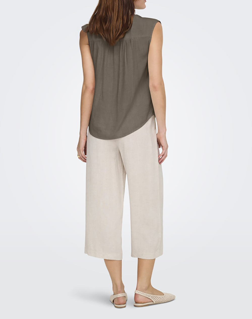 ONLY ONLY ONLSIESTA S/L LINEN BL SHIRT PNT NOOS 15367416-Walnut Chocolate - 2