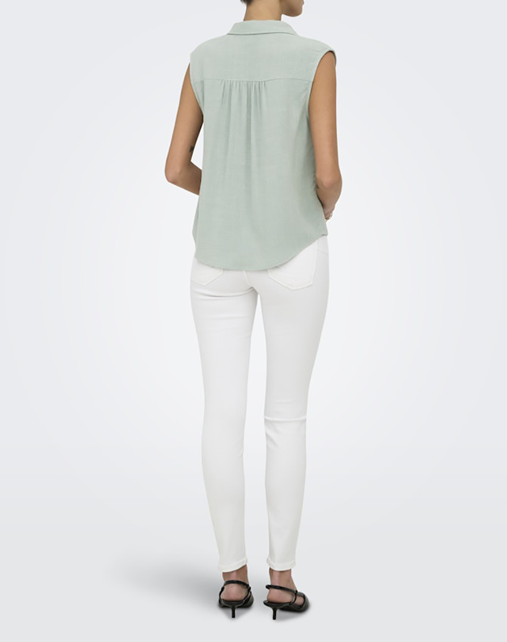 ONLY ONLSIESTA S/L LINEN BL SHIRT PNT NOOS 15367416-Abyss LightGreen