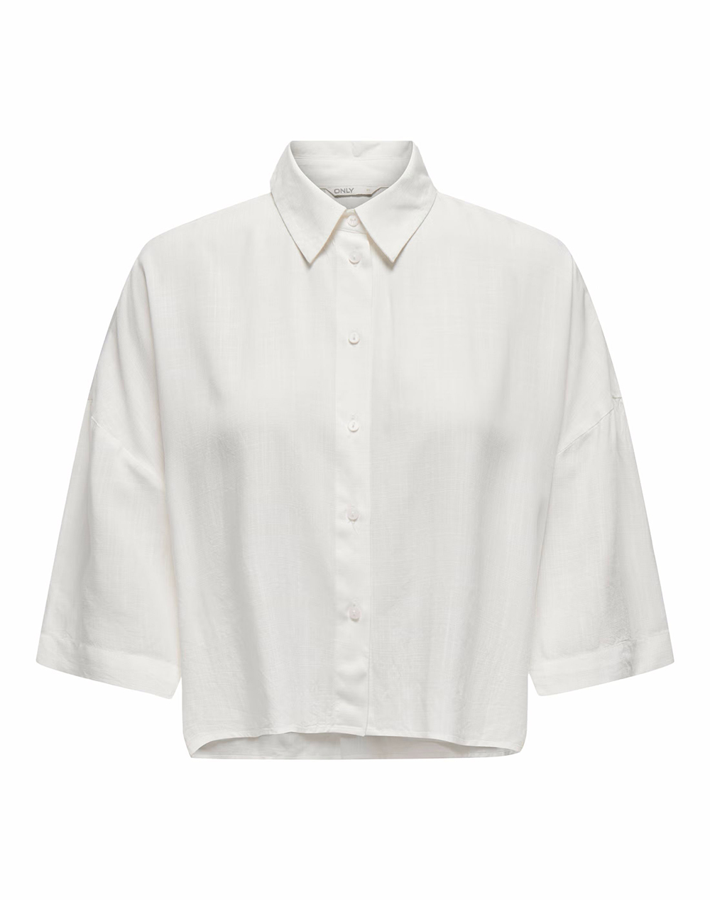 Only Onlastrid Life 2 4 Crop Shirt Wvn Noos 15307870-Cloud Dancer Ecru Γυναικεία ρούχα πουκάμισα Politikos Shop Πολιτικός