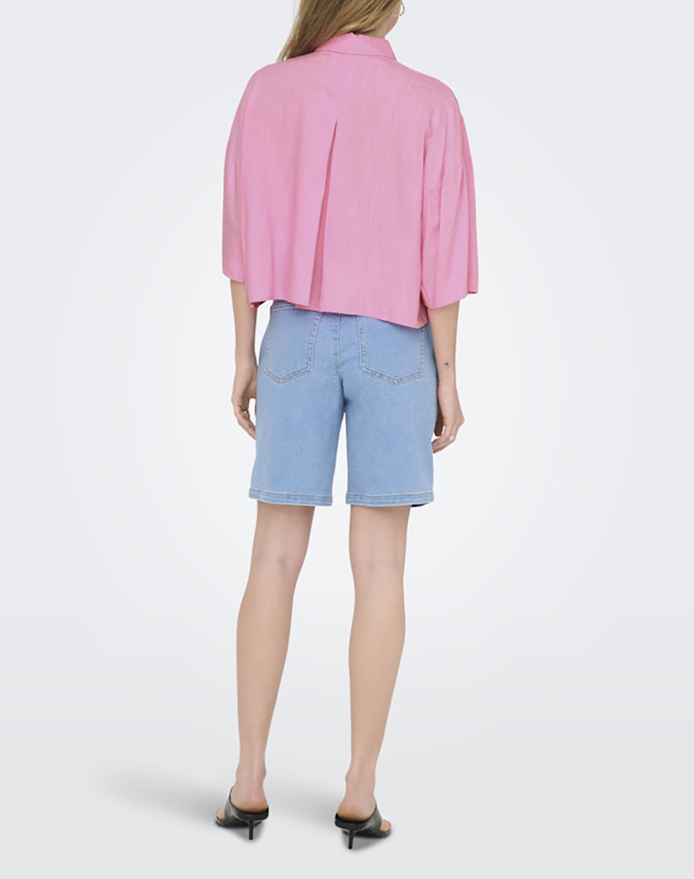 ONLY ONLY ONLASTRID LIFE 2/4 CROP SHIRT WVN NOOS 15307870-Begonia Pink Pink - 2
