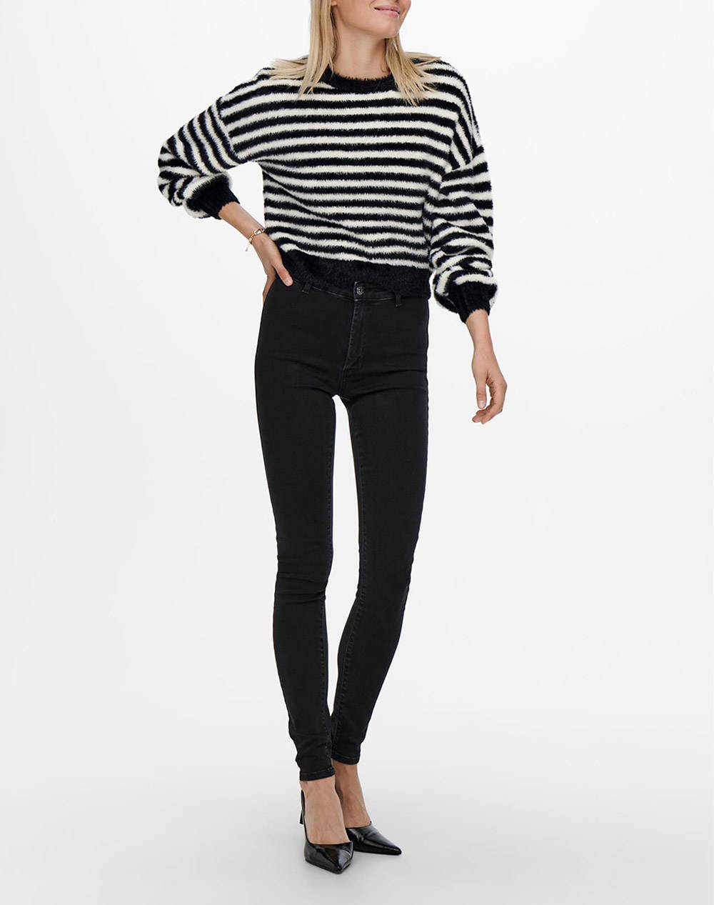 Only Onlpiumo Pullover Knt Noos 15235973-Black Black Γυναικεία ρούχα μπλούζες Πλεκτά Politikos Shop Πολιτικός
