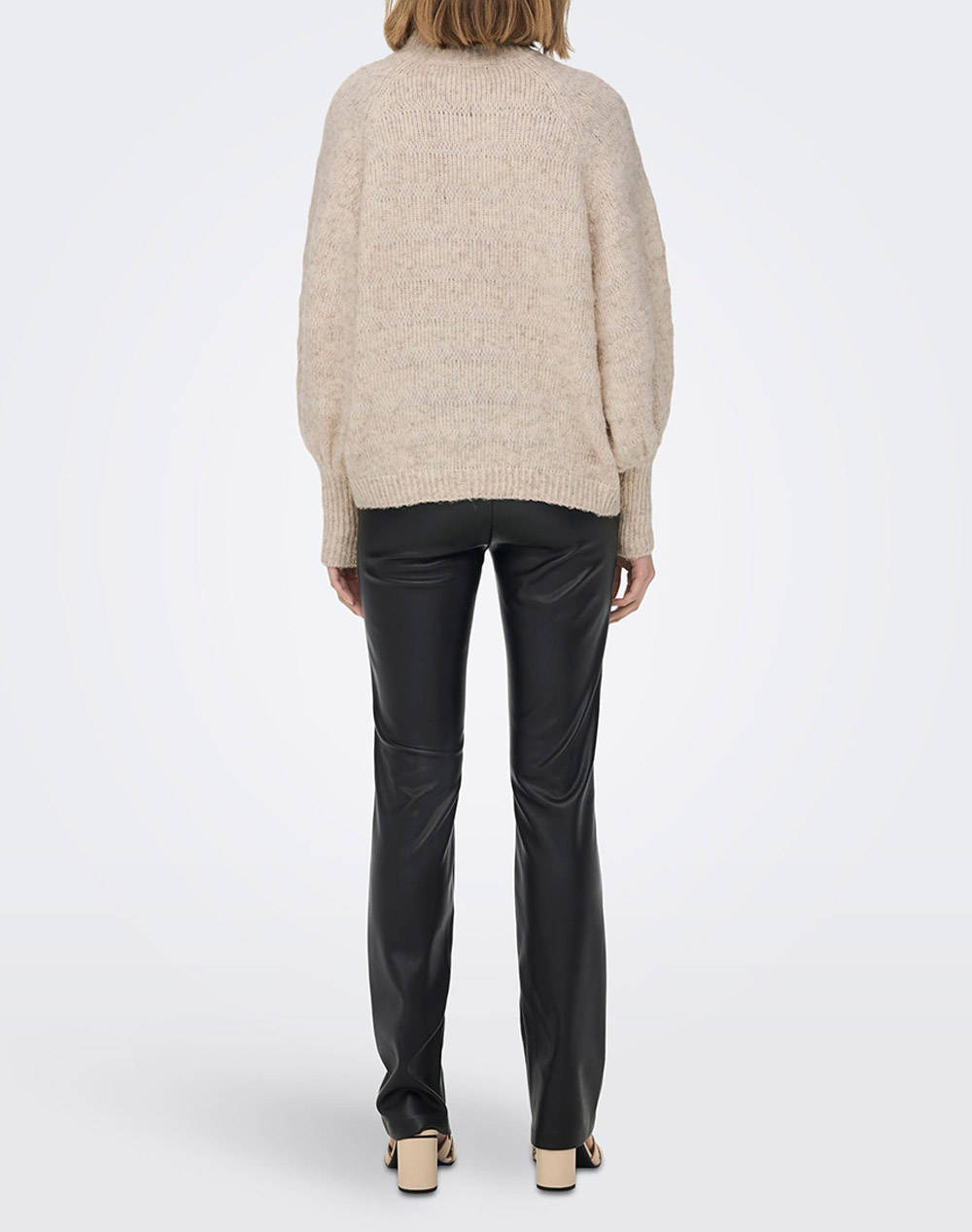 ONLY ONLY ONLCELINA LS HIGH PULLOVER KNT NOOS 15259528-BirchW. MELANGE Ecru - 2