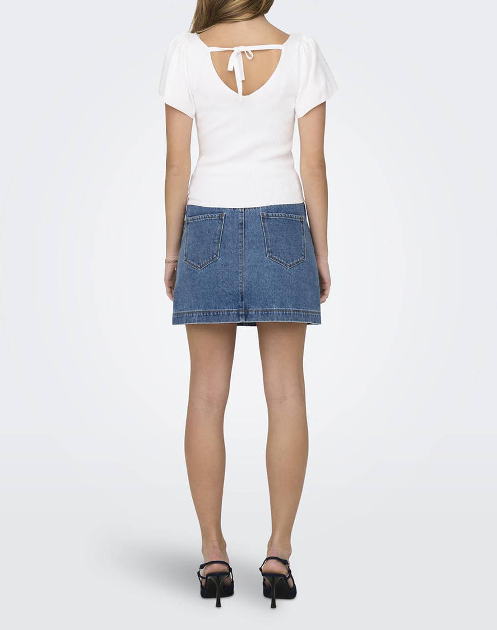 ONLY ONLY ONLLEELO S/S BACK PULLOVER KNT NOOS 15203888-Eggnog White - 2