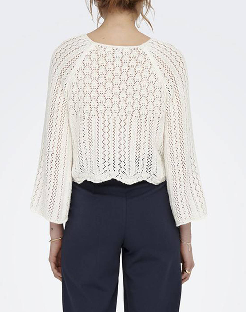 ONLY ONLY ONLNOLA LIFE 3/4 PULLOVER KNT NOOS. 15233173-Cloud Dancer White - 2