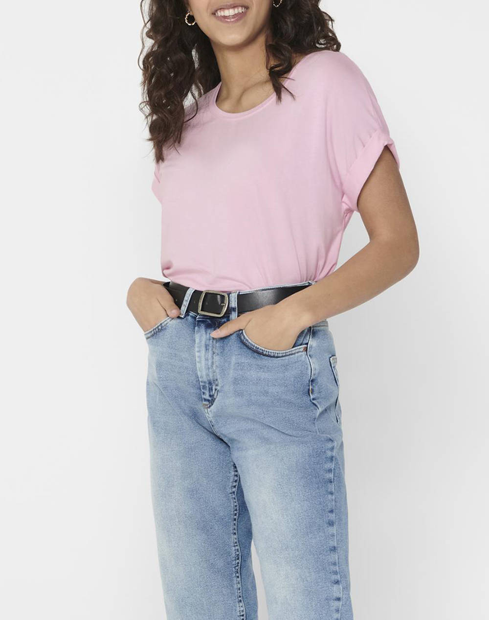 ONLY ONLY ONLMOSTER S/S O-NECK TOP NOOS JRS 15106662-Pink Lady Pink