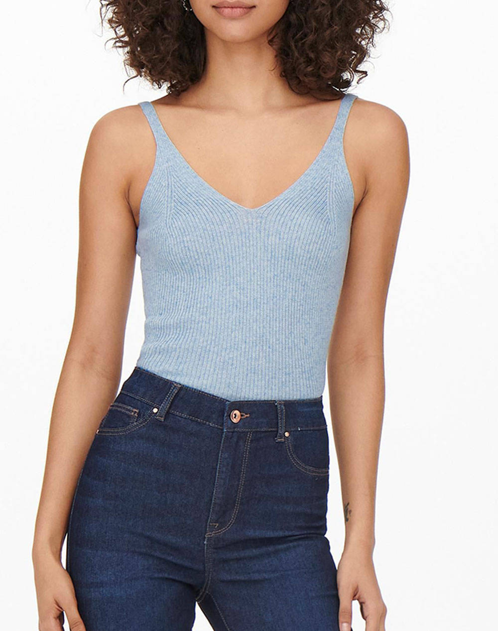 ONLY ONLLINA S/L TOP KNT NOOS 15207059-Cashmere Blue LightBlue