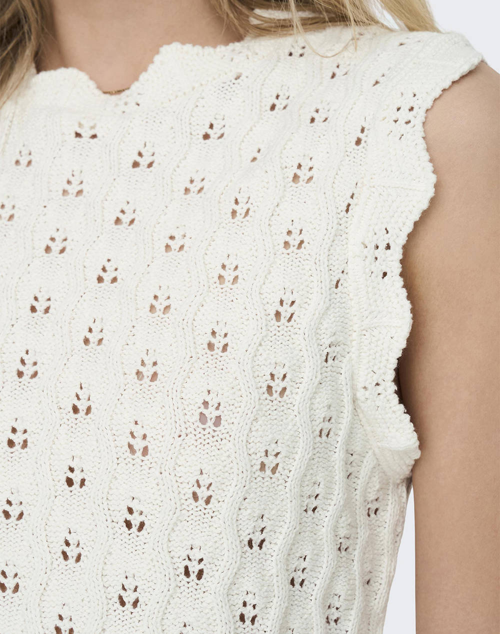 ONLY ONLLUNA LIFE SL O-NECK TANK NOOS KNT 15291602-Cloud Dancer OffWhite φωτογραφία